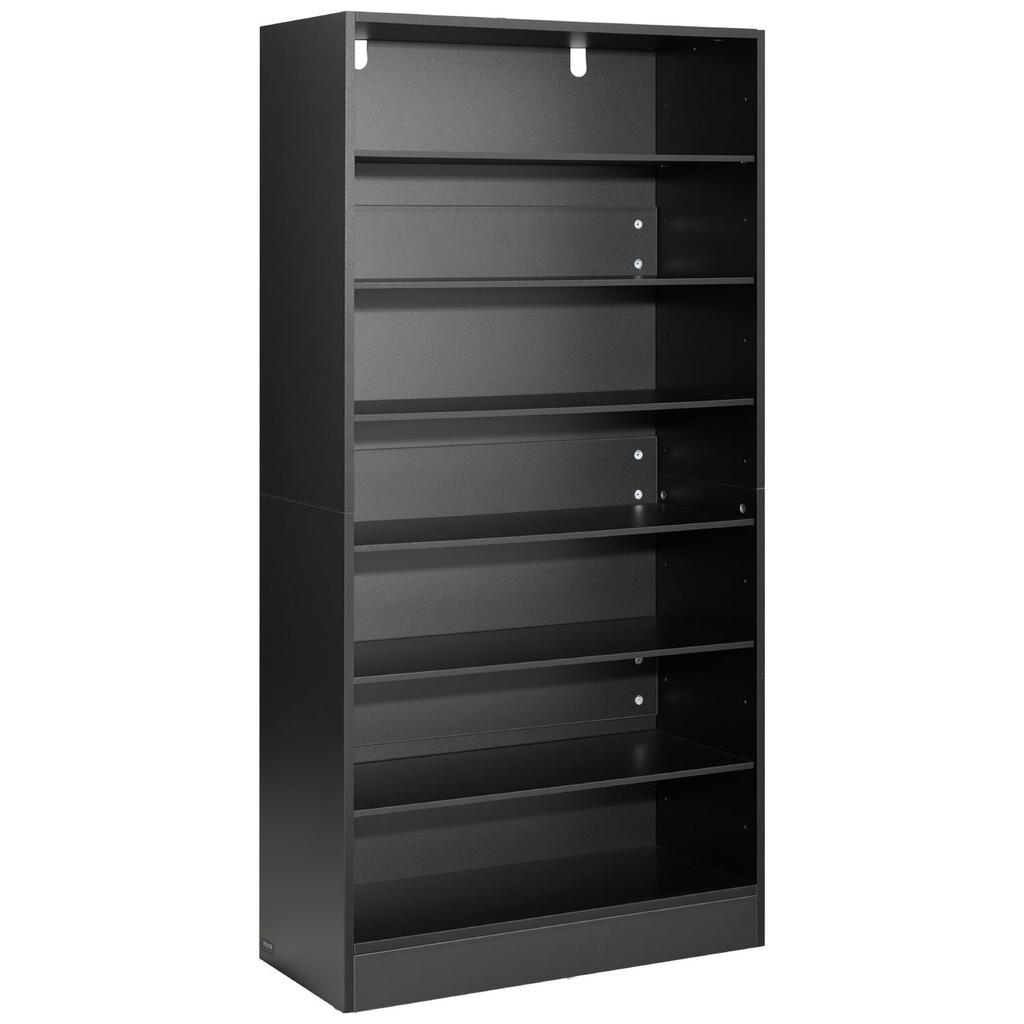 Media Storage Cabinet, 7-Tier DVD Shelf Organizer, 70 X 30 X 140 Cm Multimedia Storage Organizer for CDs, DVDs, Books and Games, CD Shelf for Living
