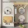 Wall-Mounted No-Punch Pot Lid & Cutting Board Storage Rack