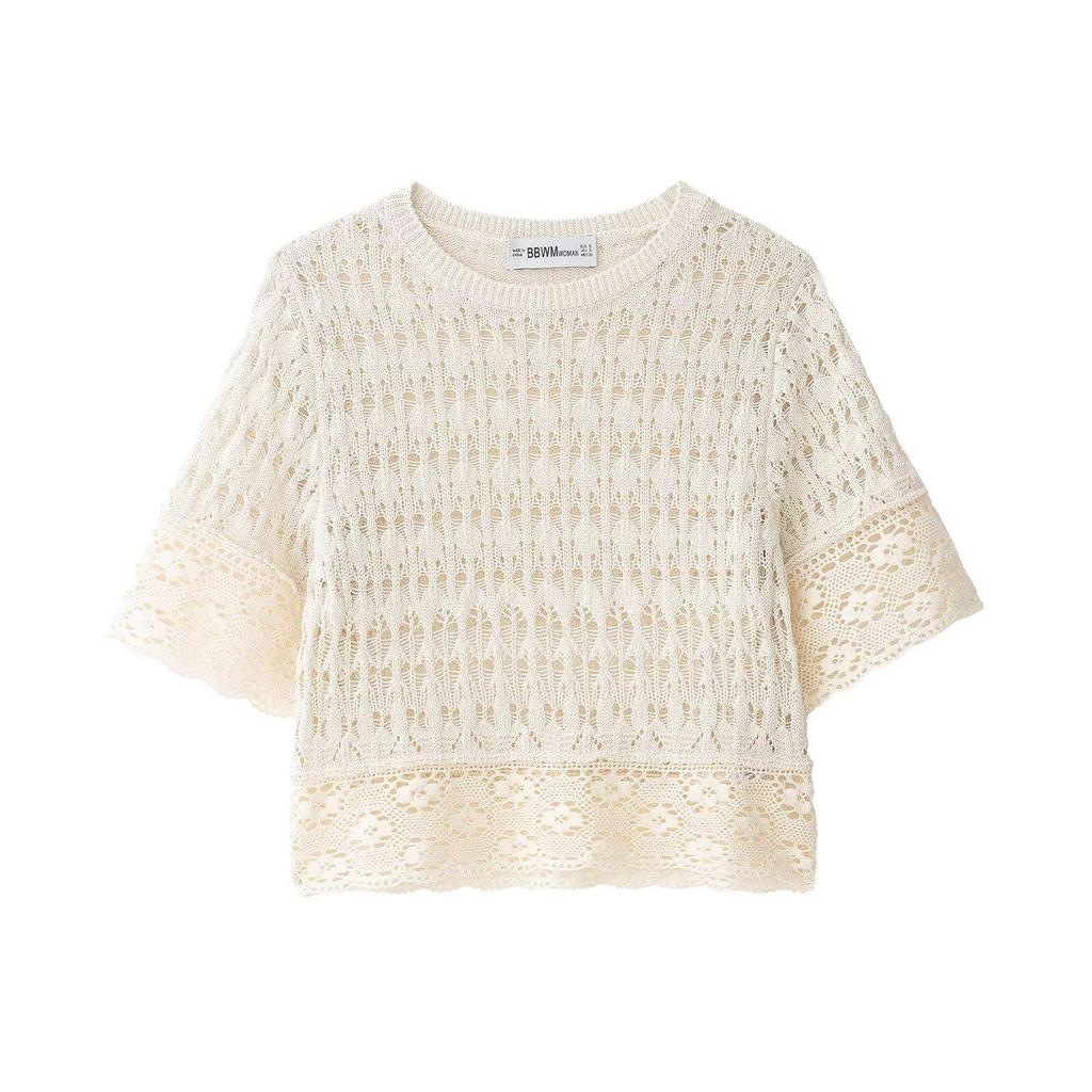 2026 Spring European & American Women's Hollow Knit Top