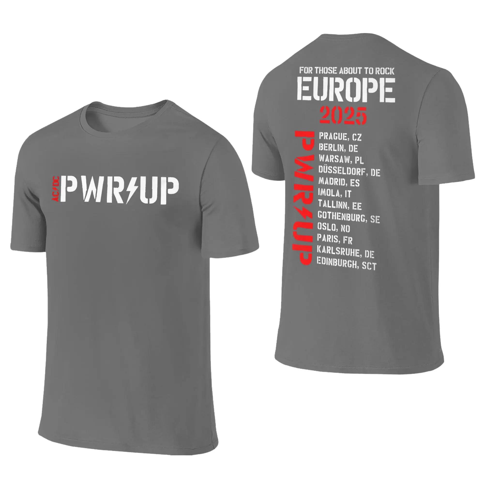 

AC Pwr Up World Tour DC EUROPE 2025 Футболки с графическим принтом Мужские Женские 100% Футболка Одежда#Цвет XXXXXL чёрный