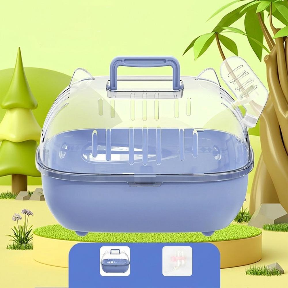 Transparent Cover Hamster Carrier Box Large Space Hamster Habitat Travel Hamster Cage  Car Outing