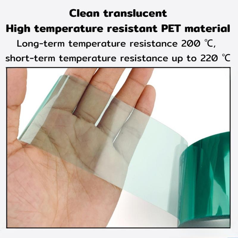 Ruban Vert Haute Température Adhésif Masquage Film Résistant à la Chaleur Pour Peinture Galvanoplastie Protection 33M/Rouleau