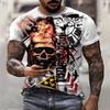 Versatile Breathable Men's T-shirt Short Sleeve 2026 New Summer Horror Skull 3D Pattern