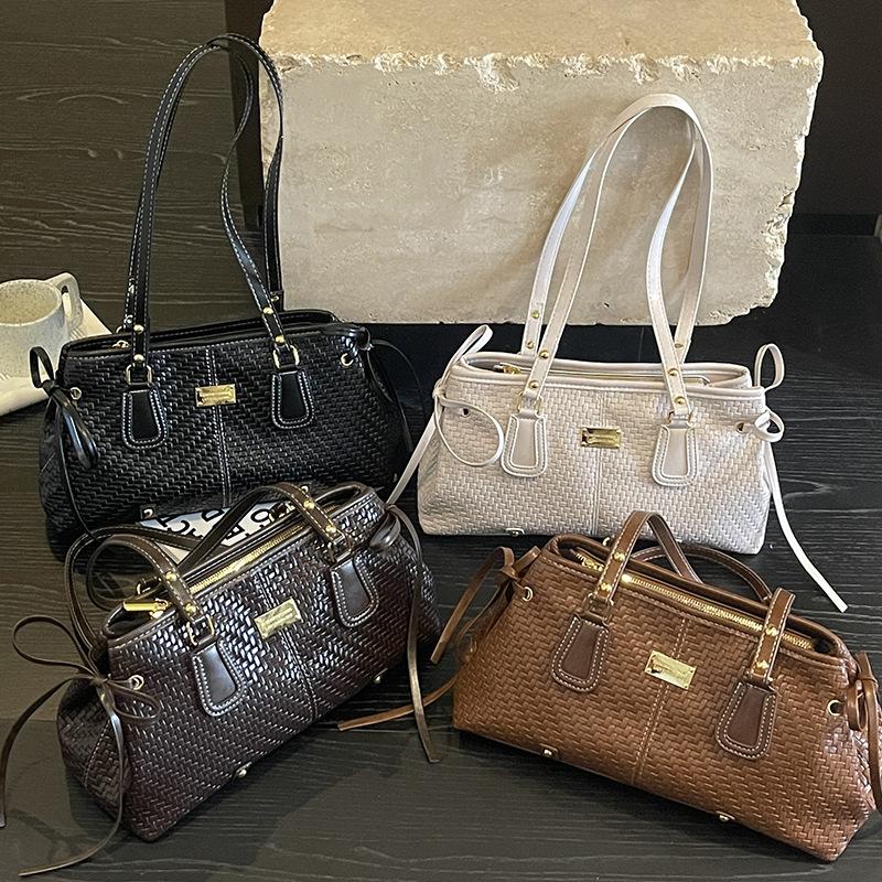 Borsa a tracolla alla moda di grandi dimensioni in stile retrò per donna, Borsa a mano in stile Boston