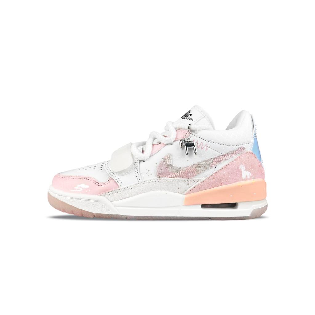 Jordan Legacy 312 Low WMNS CNY Abrasion Resistant Abrasion Resistant Mid top Vintage Basketball Shoes Unisex White Pink HF3182-100(Team401-)