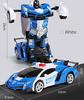 WEECOC. Multifunctional RC Car, Electric RC Car, Toy Car, Transforms into Robot, High Stability, Shockproof, Kids Toy, Popular Gift (Blue, Rechargeabl