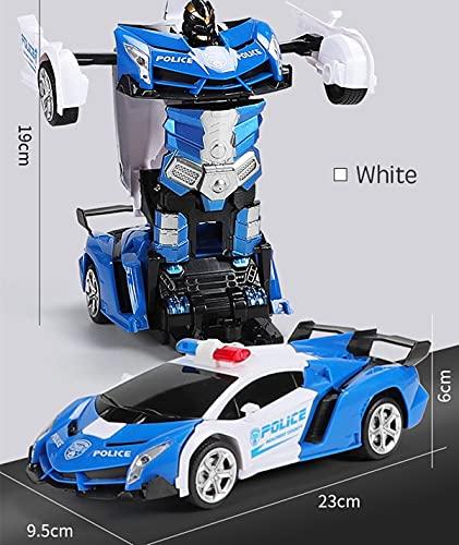 WEECOC. Multifunctional RC Car, Electric RC Car, Toy Car, Transforms into Robot, High Stability, Shockproof, Kids Toy, Popular Gift (Blue, Rechargeabl