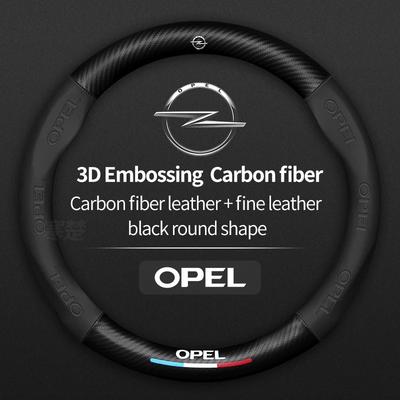 For OPCline ASTRA VDVAW3 CORSA INSIGNIA MOKKA VECTRA GTC Tigra Carbon Fiber Leather Car Steering Wheel Cover Anti-Slip Accessories