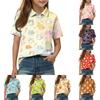 Kids Casual Short Sleeve Polo Shirt Animal Pattern Cartoon Print Lightweight Comfortable Soft Fabric Breathable Summer Top for Boys Girls
