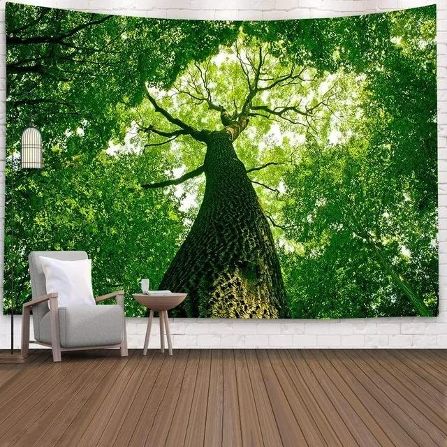 Wandteppich für Zuhause, Wanddekoration, Waldlandschaft, Landschaftsmuster, Hängetuch, Büro, Wohnzimmer