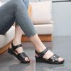 Sandales pour femmes portant des semelles souples d'été, talons inclinés antidérapants, chaussures de travail de plage à fond plat, sandales en plastique pour femmes