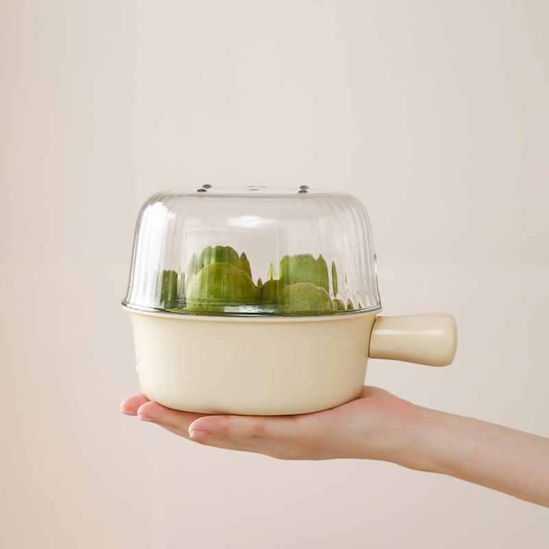 Double-Layer Fruit Washing And Draining Basket Mini Small Washing Basin for Vegetable Food Plastic Fruit Plate Water Ladle