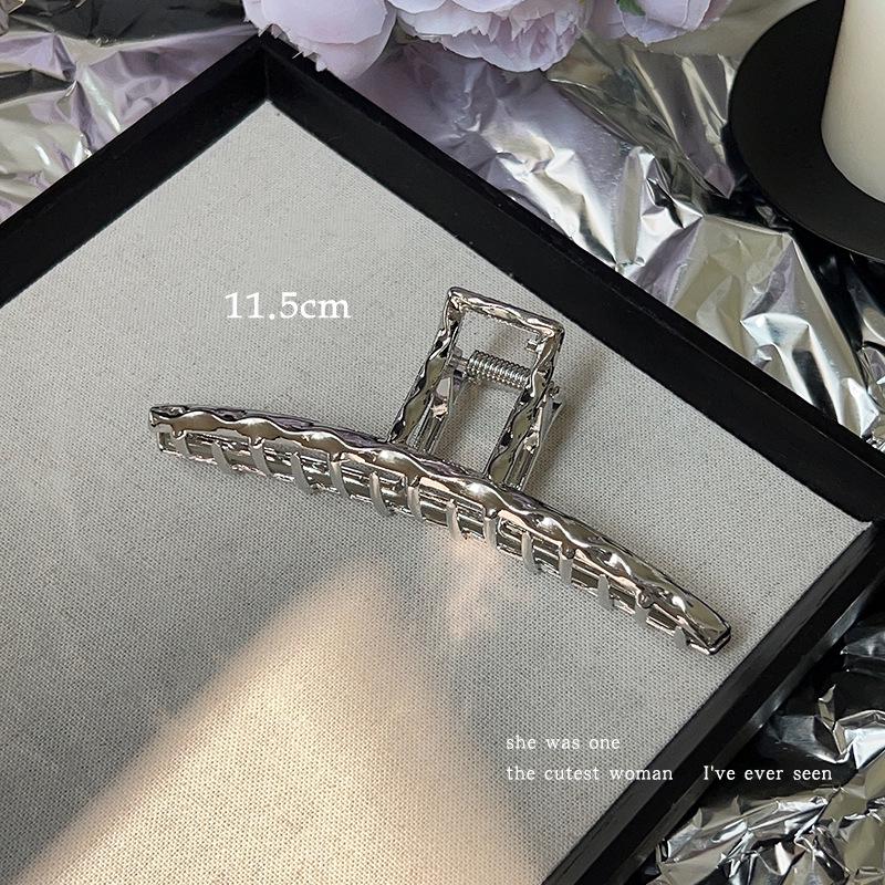 2024 Silver Shark Clip for Women - Large Metal Grip Hair Accessory