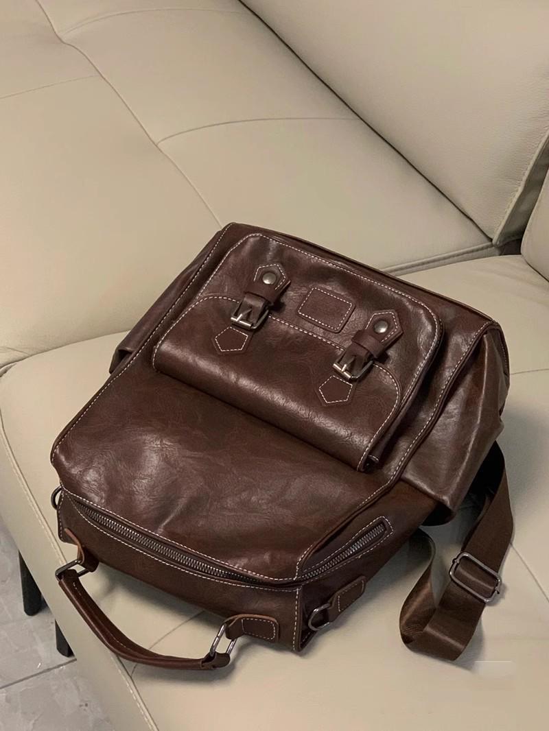 

Универсальный рюкзак для студентов большой вместимости в ретро британском стиле и дорожная сумка темно-коричневого