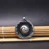 Vintage Tai Chi Pendant Necklace Copper Plated Geometric Amulet Boho Ethnic Style Statement Jewelry Women Men