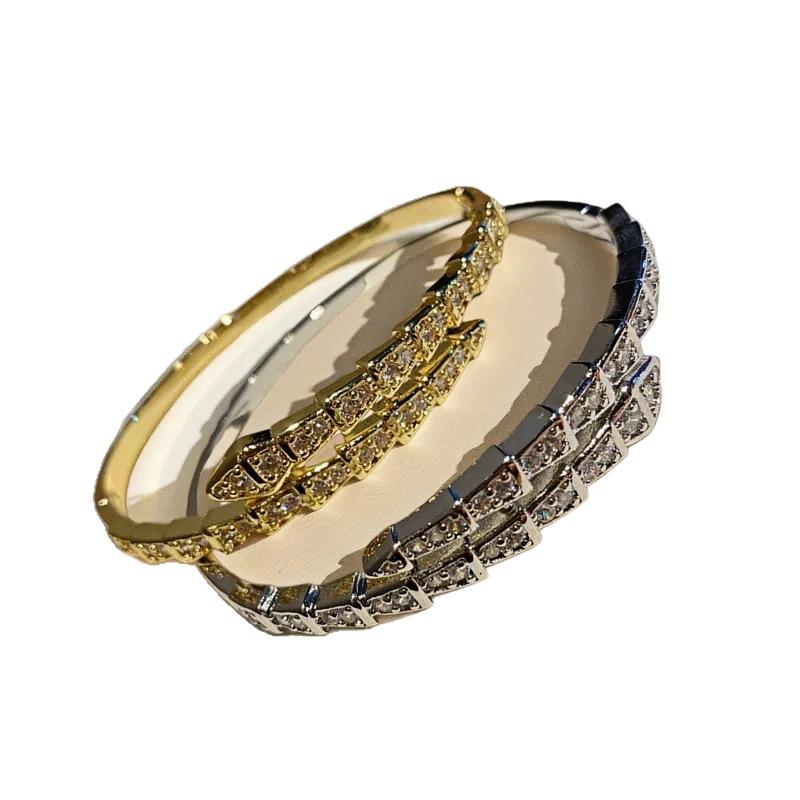 New Half Snake Bracelet 2026 New European and American Gold Zircon Women's Bracelet