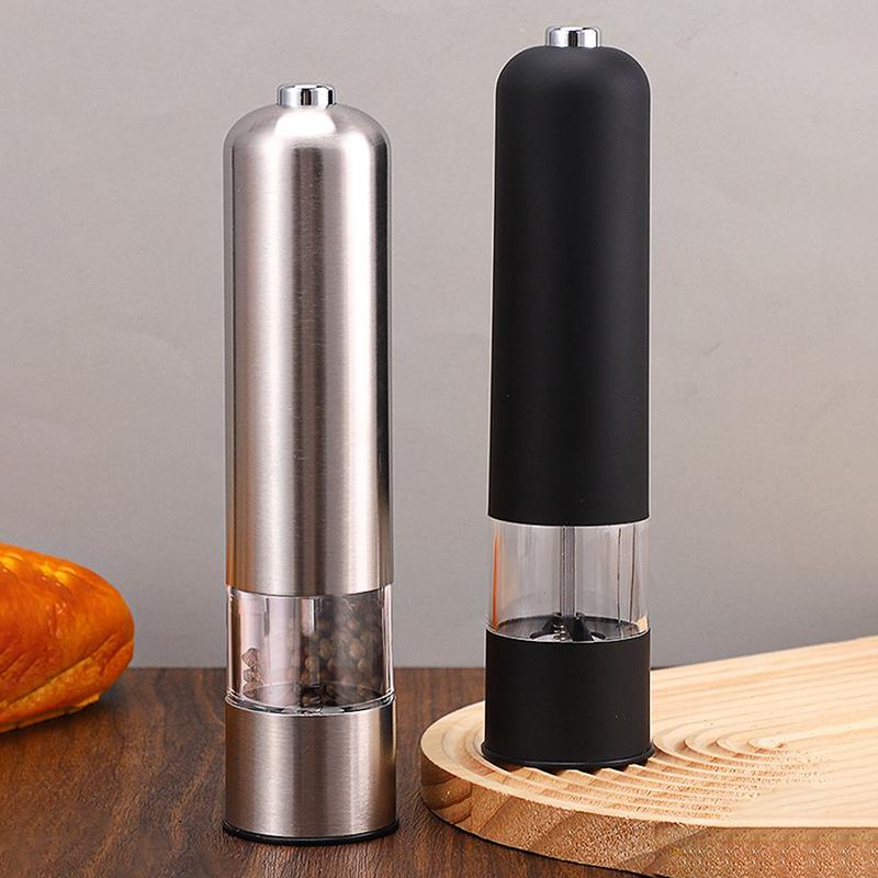 1/2Pcs Electric Salt Pepper Grinder Set One Handed Operation Stainless Steel Spice Mill With Light Automatic Pepper Grinde