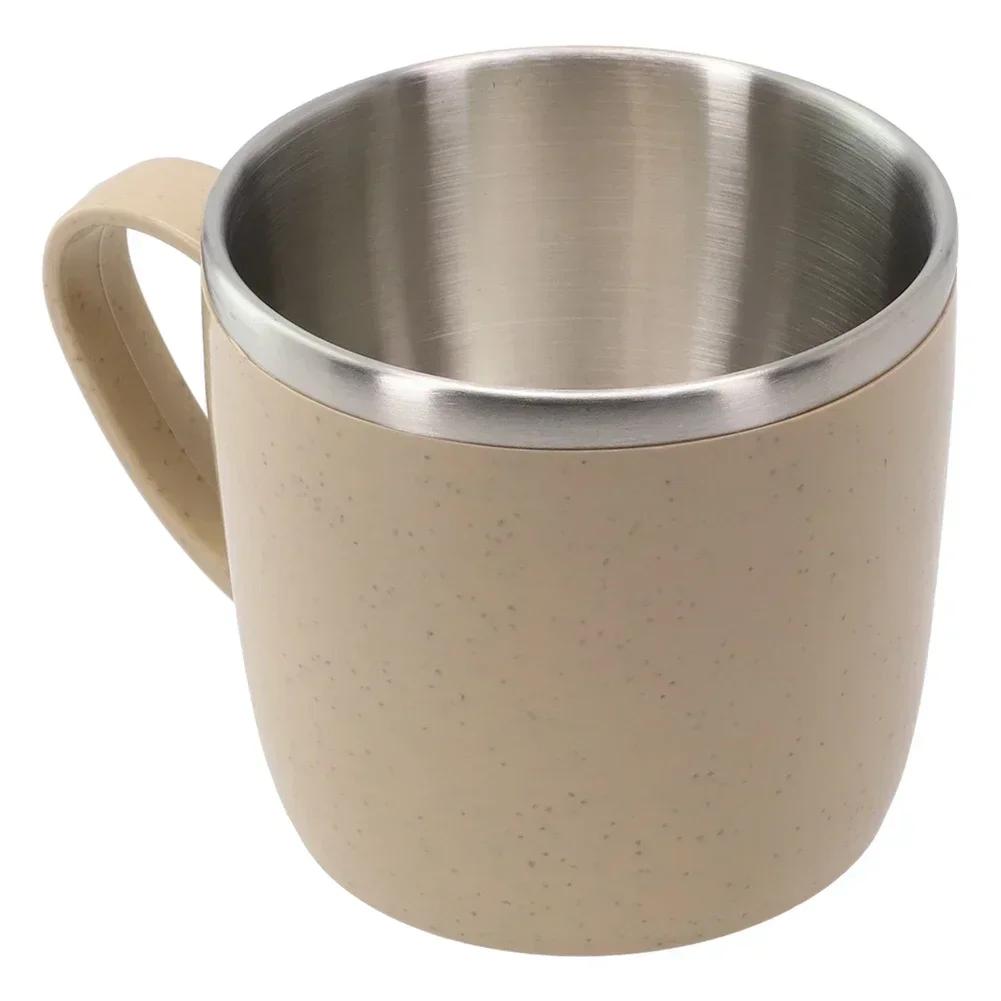 Cup Double-layer Shatterproof Anti Scalding Vacuum Flask Coffee Tea Mugs Heat Insulation For Milk Tea Stainless Steel 7x7.5x8cm
