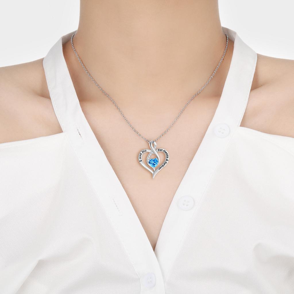 Star Stone Peach Heart Necklace Women's Eternal Love Dyed Black Letter Love Necklace