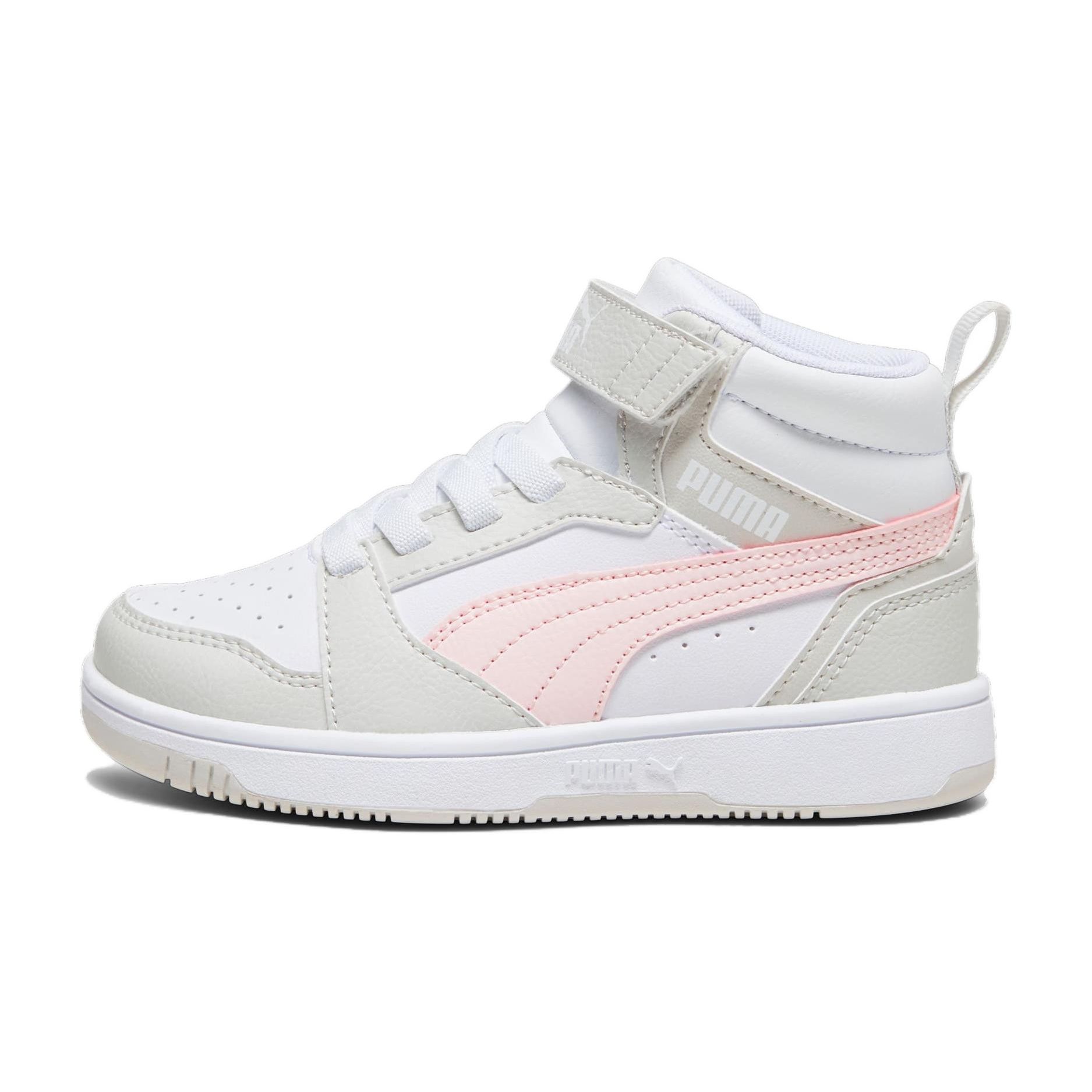 

Puma Rebound V6 Mid Top Детские кеды для скейтбординга Детские кроссовки Серо-розовые 393832-04 28