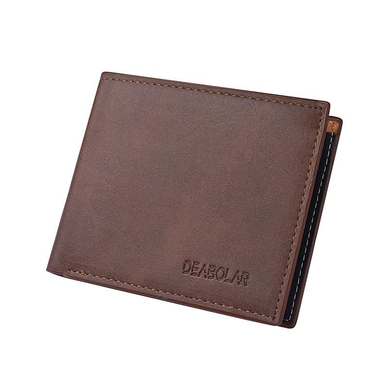 

Deabolar Retro Style Men s Short Wallet Pu Leather Multi-card Holder Zipper Card Purse Jc803 Black кавовий