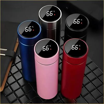 500 ml Thermosbecher mit Temperaturanzeige, unterteilte Thermosflasche aus Edelstahl, vakuumisolierter Becher für den Außenbereich, Vatertagsgeschenk