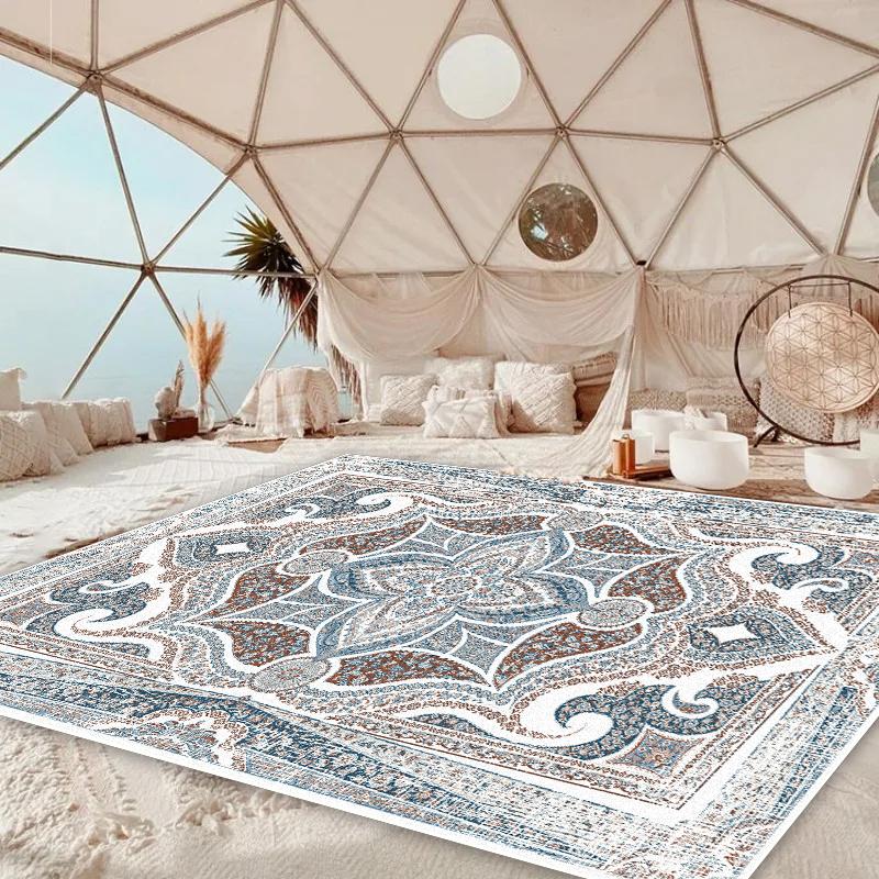 Bohemian Style Large Carpets for Living Room Decoration Vintage Persian Rug Non-slip Coffee Table Side Mat Bedroom Lounge Rug