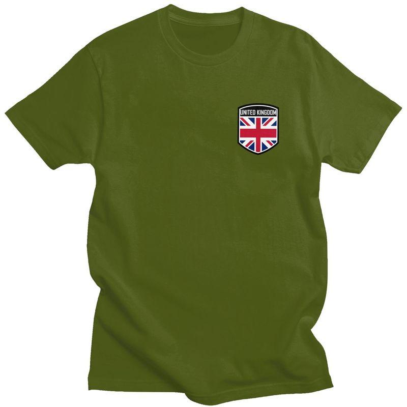 Individuelle Britische UK Vereinigtes Königreich Flagge T-Shirts Herren 100% Baumwolle Tee Tops T-Shirts Kurzarm Mode T-Shirt