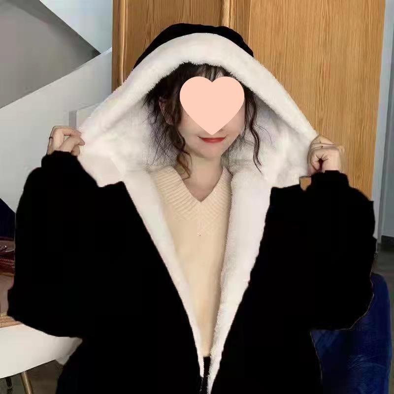 

Девичья рабочая куртка на флисовой подкладке, Осень/Зима 2025 - Укороченная хлопковая куртка из утолщенной овечьей шерсти для учениц средней школы S