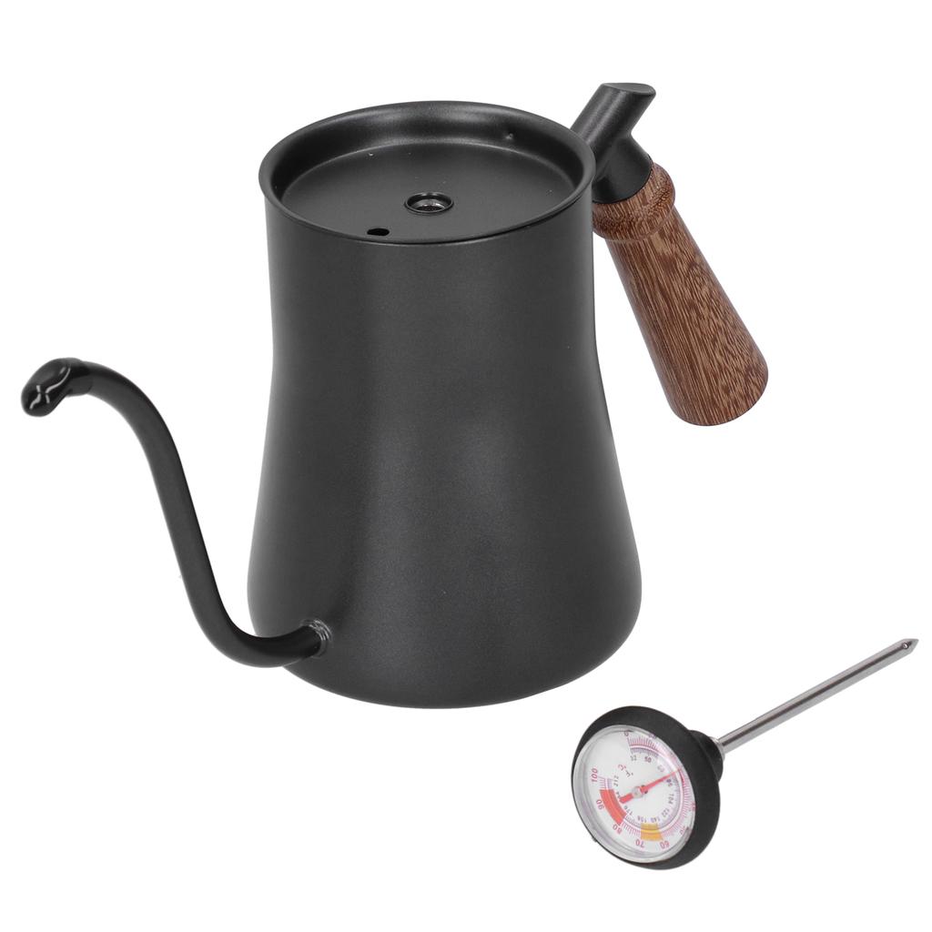 Coffee Pot 650ml Stainless Steel   Narrow Spout Coffee Kettle with Thermometer