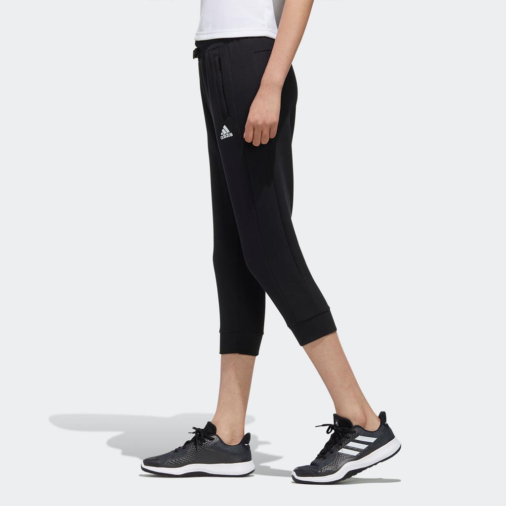Adidas 3/4 Lässige Strick-Sporthose Damen Unterteile Schwarz FT2876