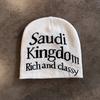 Saudi Letter Kingdom Rich And Classy Knitted Hat Winter Warmth Unisex Casual