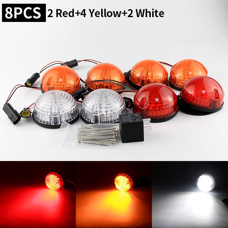 

8pcs For Land Rover 1/2/2A/3 Series Defender 90/110/127/130 1983-2016 LED Front Rear Turn Signal Indicator Light Accessories