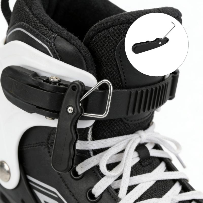 Hockey Skates Lace Tightening Portable Tightener Skate Tie with Extended Hook Skates Hold Handle Ice Skating Tool