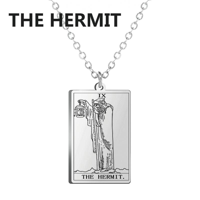 LIKGREAT Tarot Card Necklace Major Arcana Tarots Stainless Steel Necklaces Divination Jewelry Birthday Gift for Women Men