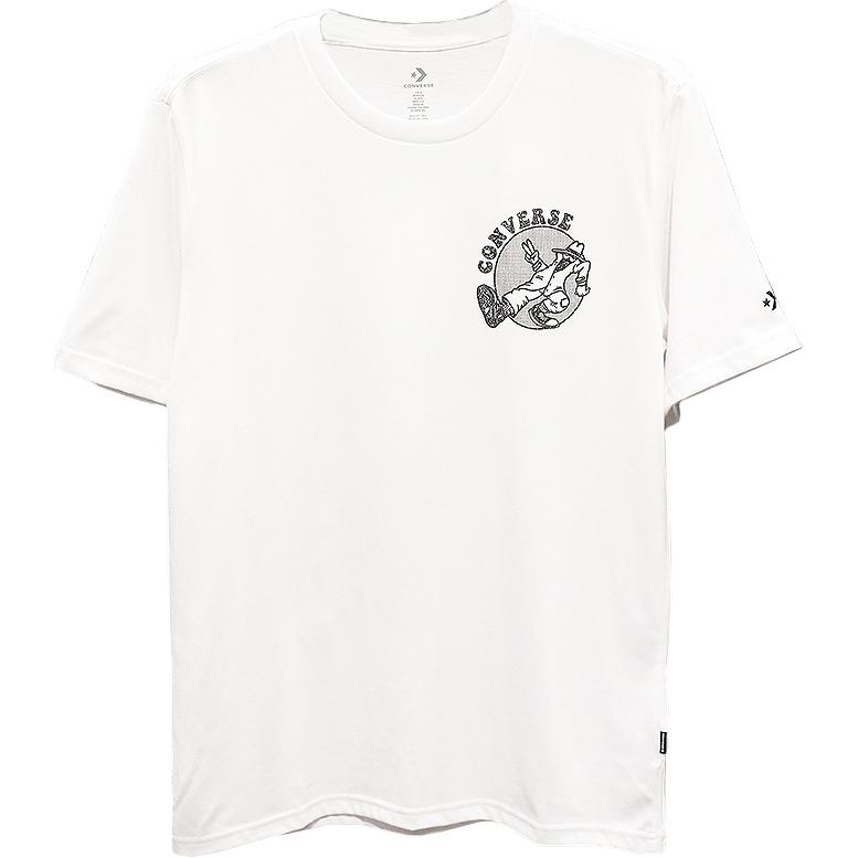 Converse T Shirts Men s White Crew Neck Moderate 10008543-A01 M