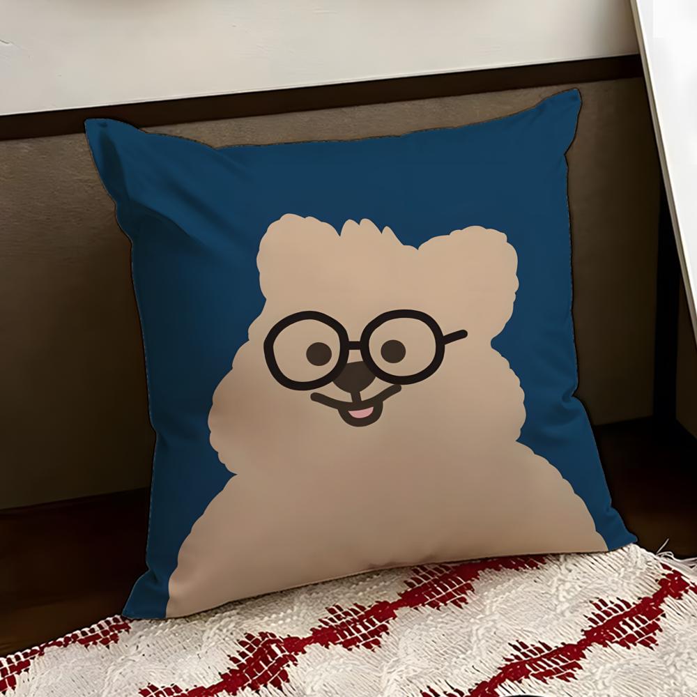 

Anime QQuokka Cushion Cover Reversible Soft Durable Pillow Cover Home Car MultiScene Use for Daily Comfort 30X30cm