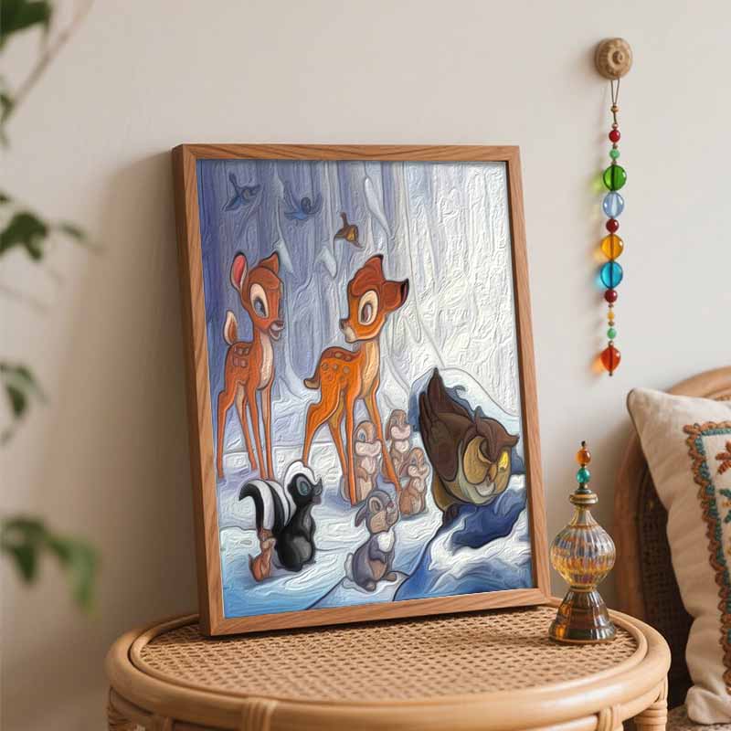 Disney DIY Oil Painting Kits Bambi Forest Friends Hand Painting Home Decor Craft Gift Ideas For Room Wall Art Paint By Numbers Artwork