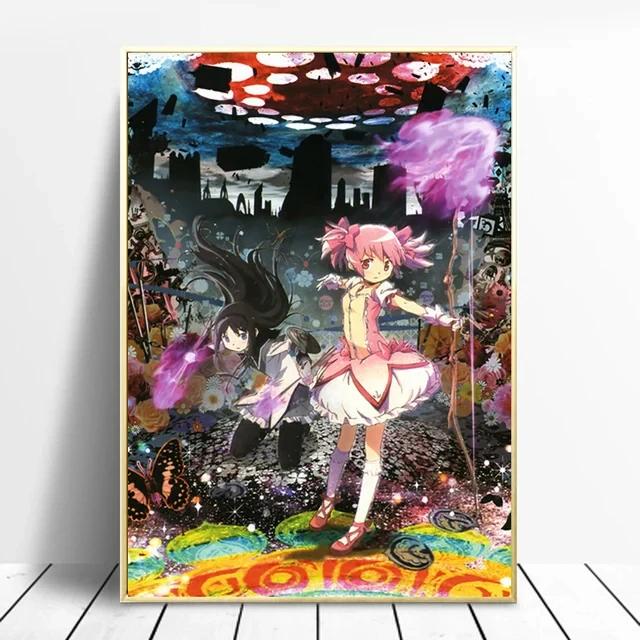 Puella Magi Madoka Magica Ιαπωνικό Άνιμε Κινούμενα Σχέδια Αφίσες Εκτυπώσεις Τέχνη Τοίχου Ζωγραφική σε καμβά Εικόνα για Σαλόνι Διακόσμηση Σπιτιού