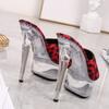Ladies Stiletto Shoes Sexy Catwalk Model Leopard Print Crystal Shoes 190 Series 15cm Heel 4.5cm Platform LFD