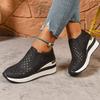 Fashion 2025 New Women Shoes Hollow Out Wedges Female Sneakers Women Plus Size Thick Sole Loafers Woman Slip On Breathable Casual Shoes