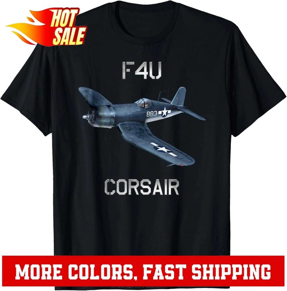 F4U Corsair Vintage US WW2 Warbird Fighter Plane TShirt Unisex T-Shirt S