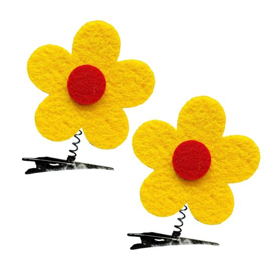 2Pcs Girl Hairpins Spring Design Childlike Style Felt Fruit Decor Hair Clips Children Day Performance Hair Pins Festival Hair Accessories I