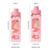 700ml/900ml Kawaii Shaker Water Bottle With Straw Sticker Cute BPA Free Plastic Tea Milk Portable Gourde Drink Bottle For Girl