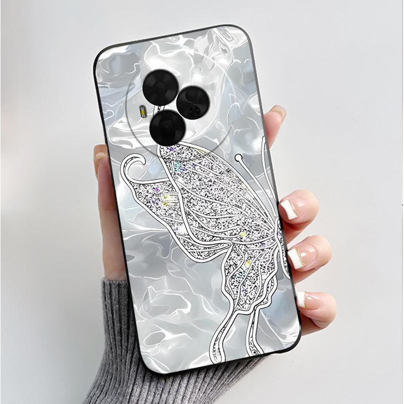 Printing Pattern Case For TCL Nxtpaper 60 Ultra Soft Silicone Black Shell Cover Cute Flower Cartoon Casing