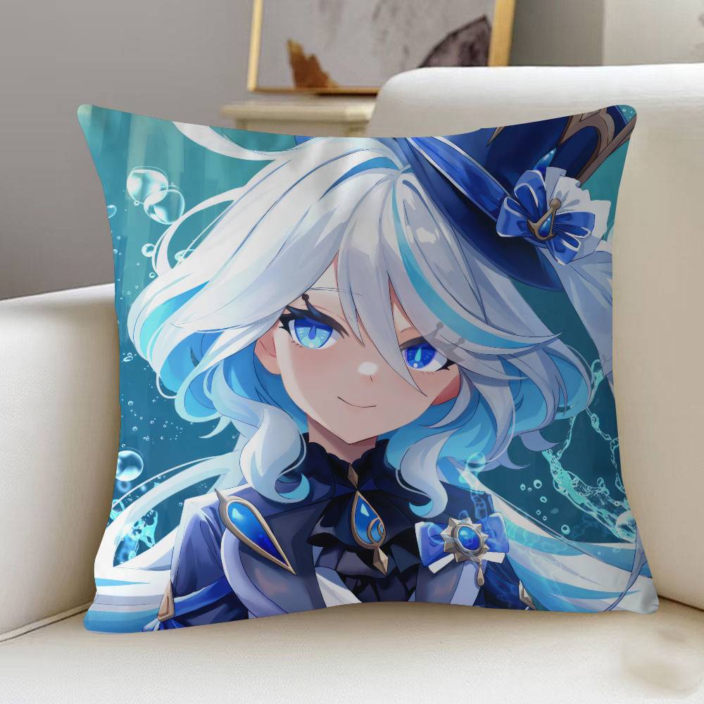 

F-Furina Cartoon Pillow Gift Home Office Decoration Bedroom Sofa Car Cushion Cover Case 45x45 12x12Inch