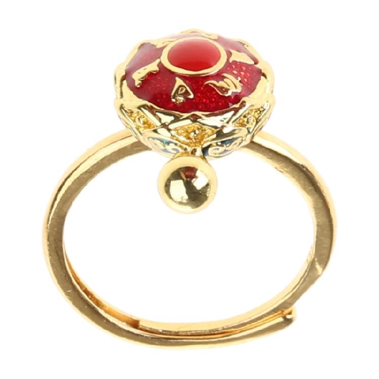 Tibetan Prayer Wheel Ring Open Rings Buddhism Lotus Rotating Ring for Women 1
