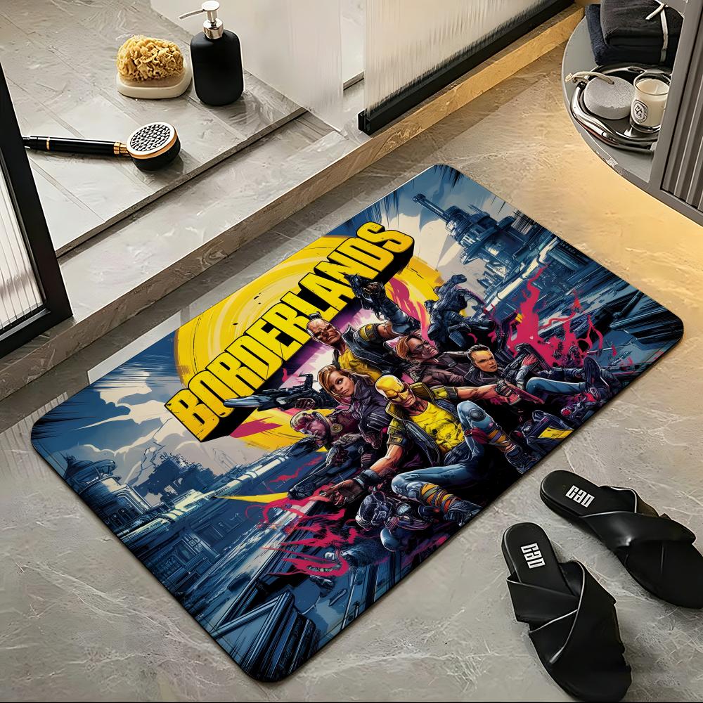 Game B-Borderlands Floor Mat Soft Flannel Floor Mat Suitable for Entryways, Living Rooms, Bedrooms, and Bathrooms