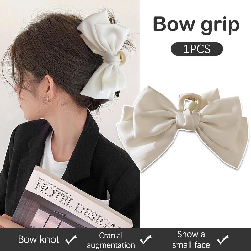 Double Sided Big Bow Hair Claws For Women Elegant Shark Hair Clip Girl Claw Clip Advanced Headwear Hair Accessories