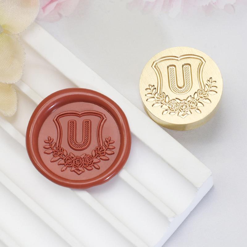 26 English Letters Datura Flower Pattern Wax Stamp Seal Envelope Sealin Greeting Card Gifts Wedding Invitation Decoration 20mm